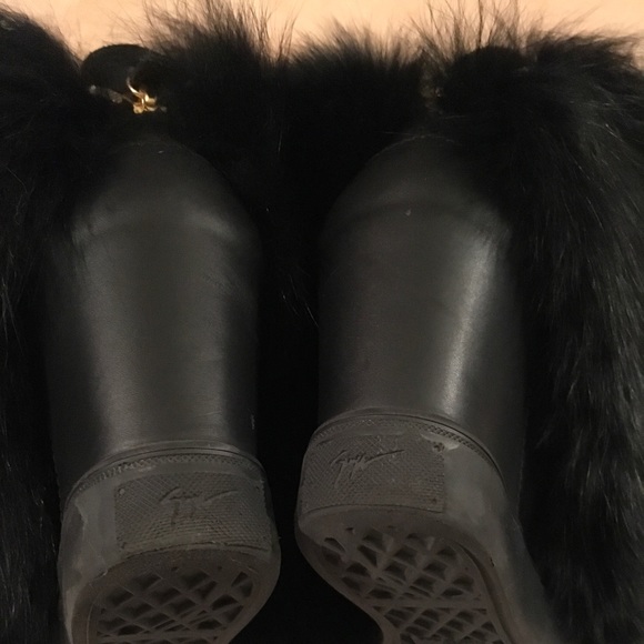 Giuseppe Fur-Trim Wedge Sneakers - Picture 6 of 8